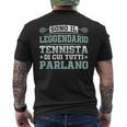Divertente Tennisti Festa Del Papà Tennista Tennis T-shirt da uomo con stampa posteriore