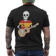 Divertido Esqueleto Guitarra España Bandera España Divertido Esqueleto Meme Camiseta Hombre Estampado Espalda