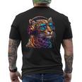 Dj Leopard Edm テクノハウス ダンスクラブ 音楽ヘッドフォン メンズTシャツ バックプリント