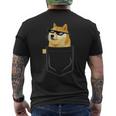 Doge コインロゴシャツ フェイクポケットシャツ Dogecoin To The Moon メンズTシャツ バックプリント