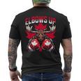 Elbows Up Canada ボクシング ムース メープルリーフ カナダの誇り メンズTシャツ バックプリント