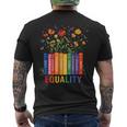 Equality Love Peace And Kindness Book Flowers Lgbt Gay Pride Men's T-shirt Back Print