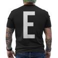 E字アルファベット モノグラム イニシャル メンズTシャツ バックプリント