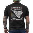 F-14 Tomcat Us American Carrier航空機 ブループリント メンズTシャツ バックプリント