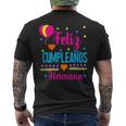 Feliz Cumpleanos Hermana-Happy Birthdayister Español Camiseta Hombre Estampado Espalda