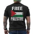 Free Palestine Free Gaza パレスチナの旗無料パレスチナ メンズTシャツ バックプリント