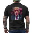 Donald Trump Bubble Gum Pink 4Th Of July American Flag Men's T-shirt Back Print