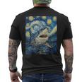 Shark Van Gogh Style Starry Night Men's T-shirt Back Print