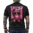 Trump 2024 メガネ&バブルガム ピンク メンズTシャツ バックプリント