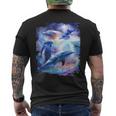 Galaxy Dolphin 宇宙のイルカ メンズTシャツ バックプリント