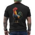 Gallo Pollo Papà Padre Pollaio Contadino Polli T-shirt da uomo con stampa posteriore