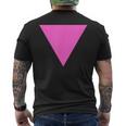 Gay Pride Upside Down Pink Triangle メンズTシャツ バックプリント