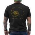 Golden Nautilus シェルtシャツ 海洋自然愛好家向け メンズTシャツ バックプリント