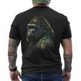 Gorilla モンキーアート 動物 メンズTシャツ バックプリント