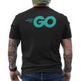 Goロゴ付きのgoプログラミング言語golang開発者 メンズTシャツ バックプリント
