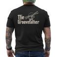 Groovefather ビンテージドラム ドラミング バンドドラマー メンズTシャツ バックプリント