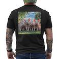 Grupo Lindos Cerditos De Lauerte Cerdos Felices Familia Camiseta Hombre Estampado Espalda