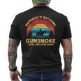 Happiness Is Watching Gunsmoke Over And Over Again Cowboys メンズTシャツ バックプリント