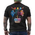 Happy Birthday To You ケーキとバルーンパーティー メンズTシャツ バックプリント