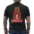 Happy Canada Day 面白いカナダのクマの旗 メンズTシャツ バックプリント