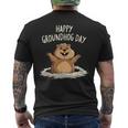 Happy Groundhog Day 2025 メンズ レディース キッズ メンズTシャツ バックプリント