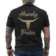 Howdy Putos Bull Skull Country Cowboy Western Men's T-shirt Back Print