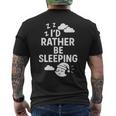 I'd Rather Beleeping leep Quote メンズTシャツ バックプリント