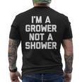 I'm A Grower Not Ahower 面白い言葉 皮肉な男 男性 メンズTシャツ バックプリント