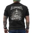 Illuminati New World Order イルミナティ新世界秩序デザイン、プロビデンスの目 メンズTシャツ バックプリント