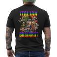 Italian Brainrot All Characters レインボー フラッグ プライド メンズTシャツ バックプリント