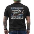 Italian Brainrot Bombardino Crocodilo メンズTシャツ バックプリント