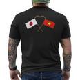 Japanese Flagietnamese Flagベトナムの遺産 ベトナムのルーツ 日本の国旗 ベトナムの国旗 メンズTシャツ バックプリント