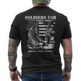 Jdヴァンス軍事選挙2028年アメリカ国旗支持のための兵士 メンズTシャツ バックプリント