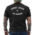 Jesus Loves Uk Garage メンズTシャツ バックプリント