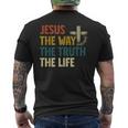 Jesus The Way The Truth The Life クリスチャン 信者 キリスト メンズTシャツ バックプリント