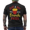 Just A Boy Who Loves French Fries フライドポテト じゃがいも ヴィーガン メンズTシャツ バックプリント