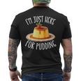 Just Here For Pudding デザイン メンズ レディース デザートプリン メンズTシャツ バックプリント