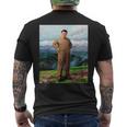 Kim Jong Il Kim Jong Un Humour North Korea メンズTシャツ バックプリント