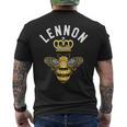 Lennon Name Lennon 誕生日プレゼント 女王冠 蜂 レノン メンズTシャツ バックプリント