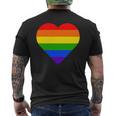 Lgbt レインボー・ハート・フラッグ ゲイ・バイ・ラブ・プライド月間 Lgbtq メンズTシャツ バックプリント