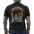 I Like Elephants And Maybe Like 3 People シャツ 象 メンズTシャツ バックプリント