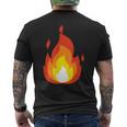 Lit Fire Flame ホットバーニングビーチパーティー メンズTシャツ バックプリント