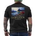 Lofoten ノルウェー キャビン ノルディック フィヨルド ベルゲン オーロラ メンズTシャツ バックプリント
