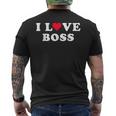 I Love Boss マッチング ガールフレンド&ボーイフレンド ボス名 メンズTシャツ バックプリント