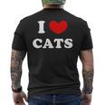 I Love Cats I Heart Cats メンズTシャツ バックプリント