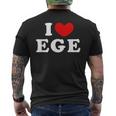 I Love Ege 私は愛する Ege メンズTシャツ バックプリント