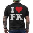 I Love Fk Initials I Heart FK First Last Name F K メンズTシャツ バックプリント