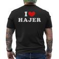 I Love Hajer 私は愛する Hajer メンズTシャツ バックプリント