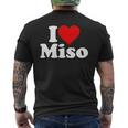 I Love Heart Miso 発酵大豆ペースト ミソスープ メンズTシャツ バックプリント