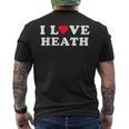 I Love Heath マッチング ガールフレンド&ボーイフレンド ヒースネーム メンズTシャツ バックプリント